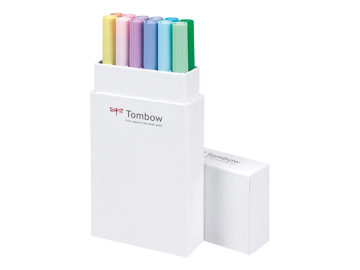 Tombow Doppelfasermaler "ABT DUAL BRUSH PEN", Pastellfarben, farbig sortiert (EAN: 4003198104136)