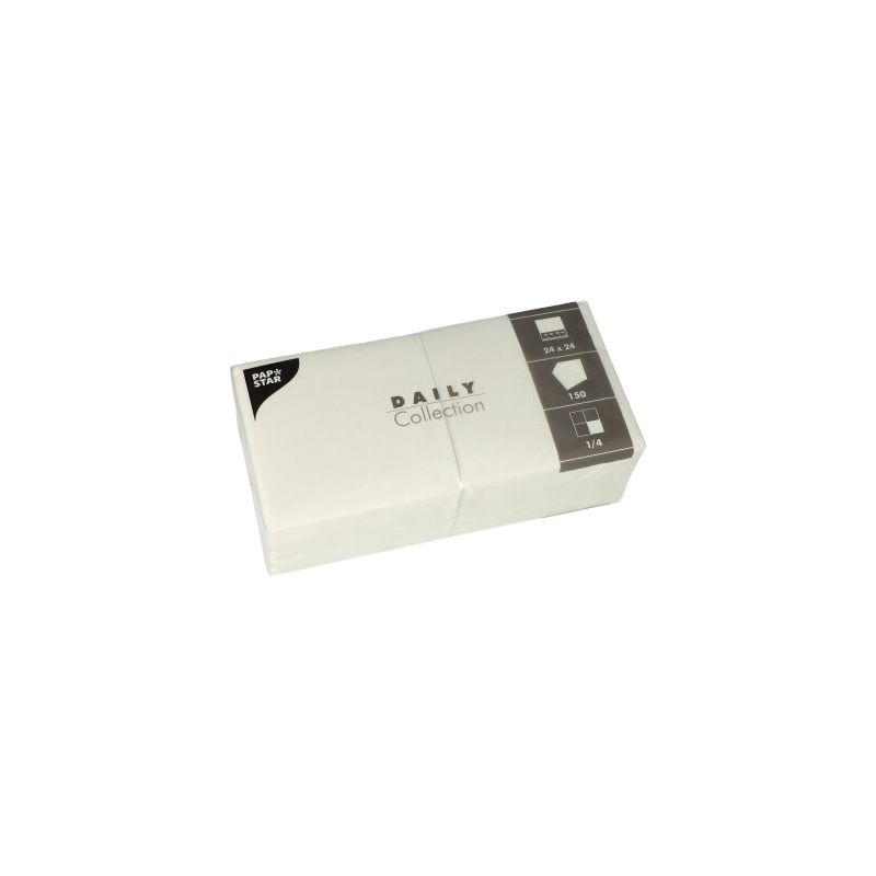 PAPSTAR Cocktail-Servietten, 240 x 240 mm, 3-lagig, weiß (EAN: 4002911337967)