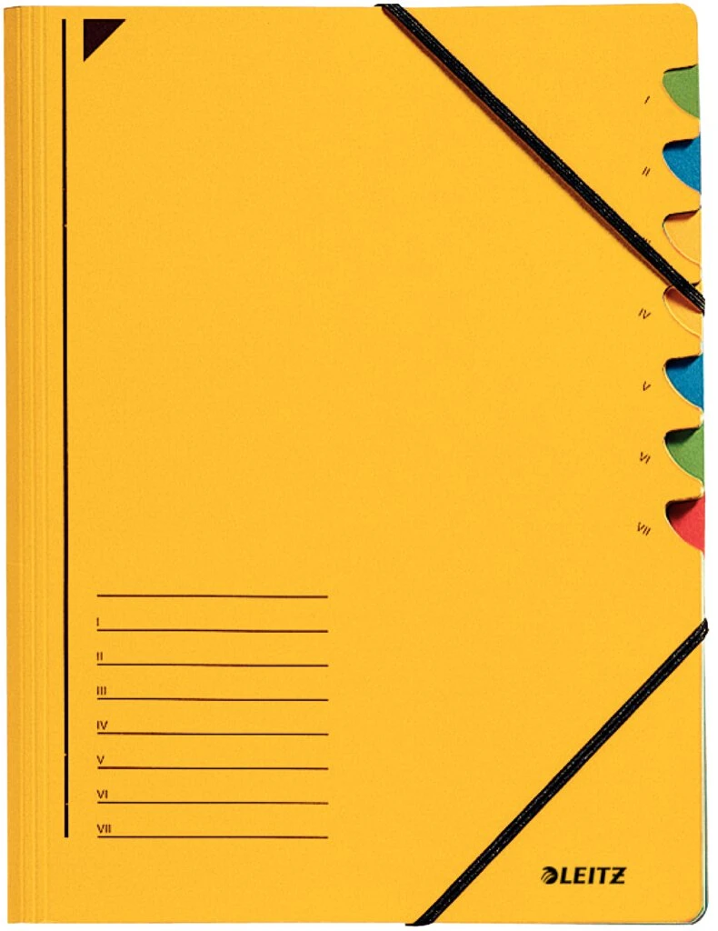 LEITZ Ordnungsmappe, DIN A4, Karton, 7 Fächer, gelb (EAN: 4002432329045)