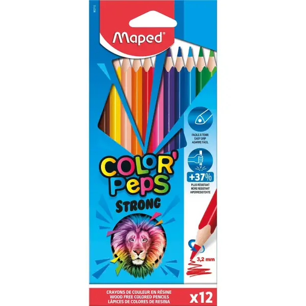 Maped Dreikant-Buntstift COLOR'PEPS STRONG, 12er Kartonetui, farbig sortiert (EAN: 3154148627128)