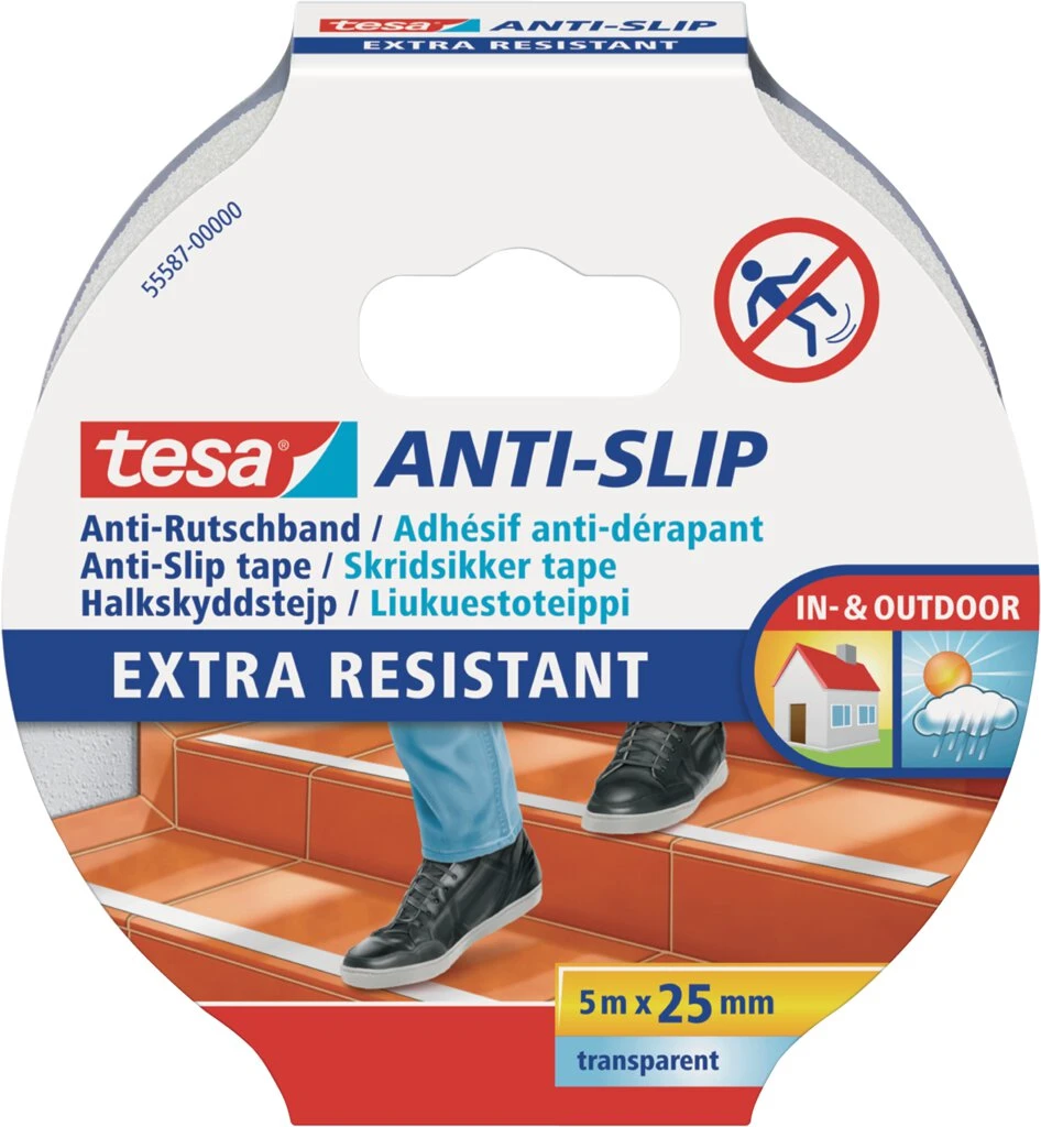 tesa Anti-Rutschband, 25 mm x 5,0 m, transparent (EAN: 4042448101617)