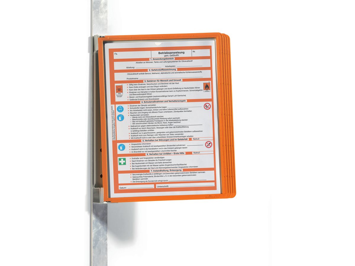 DURABLE Sichttafelsystem VARIO MAGNET WALL 5, Set, orange (EAN: 4005546987637)