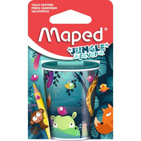 Maped Doppel-Spitzdose JUNGLE fever, aus Metall, Blister (EAN: 3154140441036)