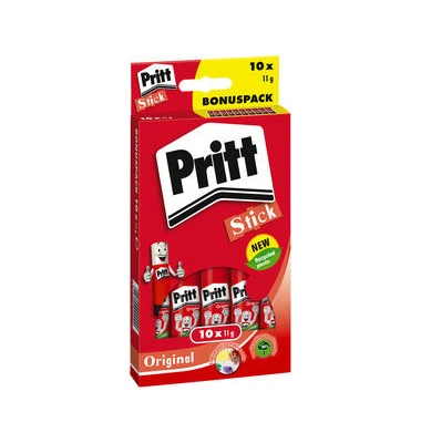 Pritt Klebestift 10 x 11 g im Multi-Pack, lösemittelfrei (EAN: 5410091268350)