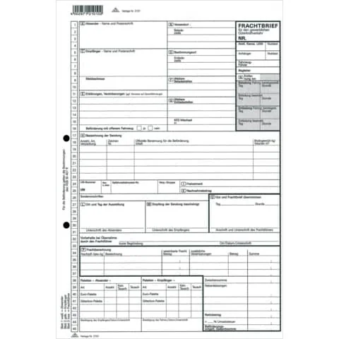 RNK Verlag Vordruck "Frachtbrief für Güterkraftverkehr", SD (EAN: 4002871210102)
