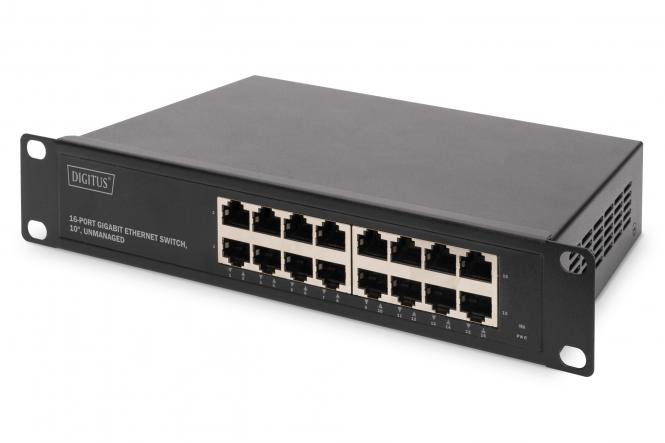 DIGITUS 10" Gigabit Switch, 16-Port, Unmanaged (EAN: 4016032460237)