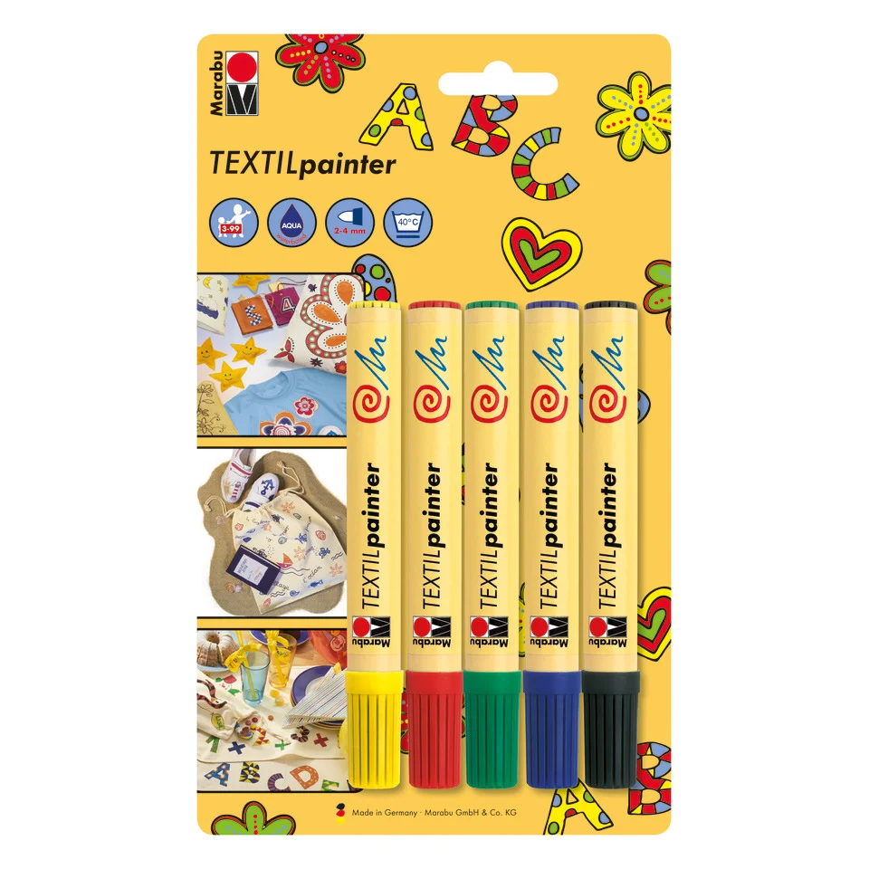 Marabu Textilmarker "Textil Painter", 5er Blister (EAN: 4007751515704)