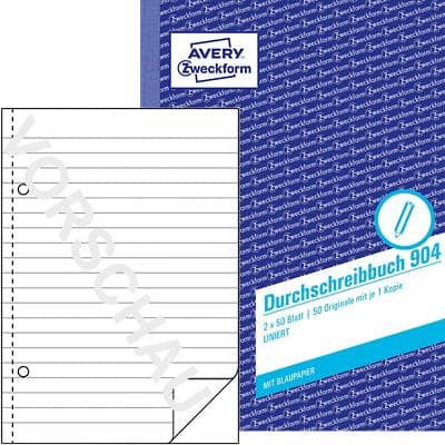 AVERY Zweckform Formularbuch "Durchschreibbuch", A5, liniert (EAN: 4004182009048)