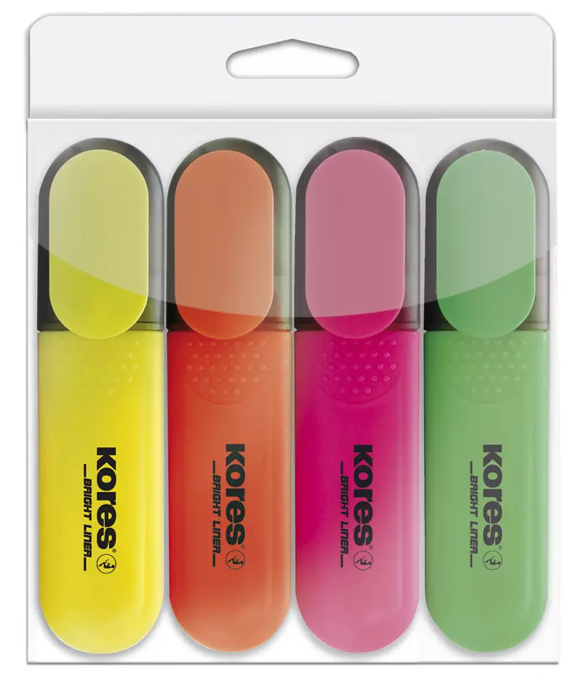 Kores Textmarker "BRIGHT LINER", 4er Etui (EAN: 9023800361400)