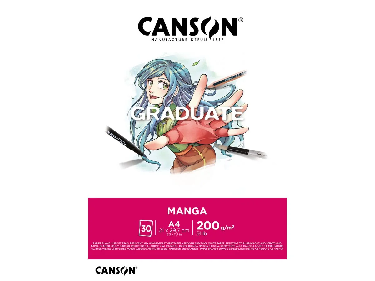 CANSON Studienblock GRADUATE Manga, DIN A4, weiß (EAN: 3148950060778)