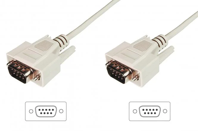 DIGITUS 9-Pol Sub-D Kabel, Stecker - Stecker, 3,0 m, beige (EAN: 4016032301172)