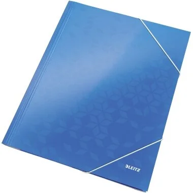 LEITZ Eckspannermappe WOW, DIN A4, Karton, blau-metallic (EAN: 4002432395118)