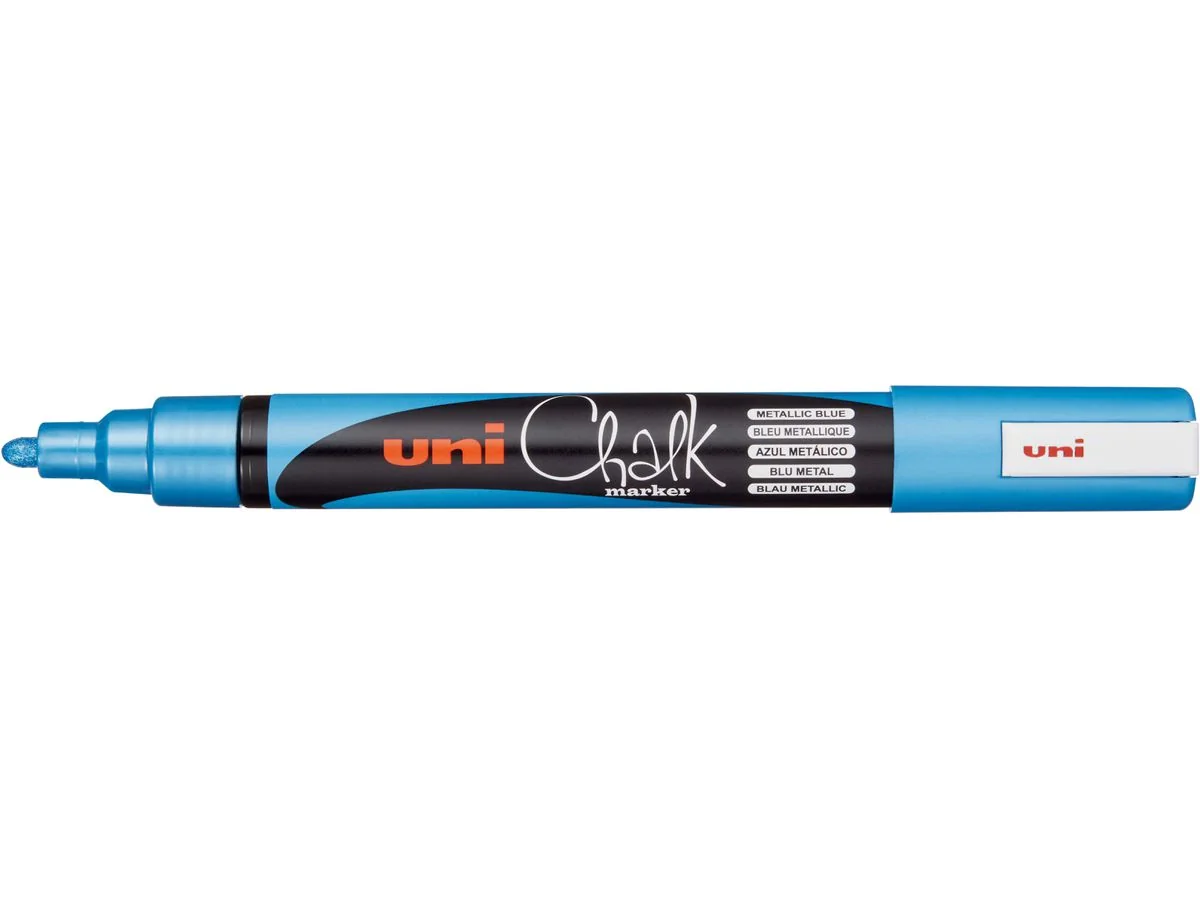 uni-ball Kreidemarker Chalk marker PWE5M, blau metallic (EAN: 4902778256404)