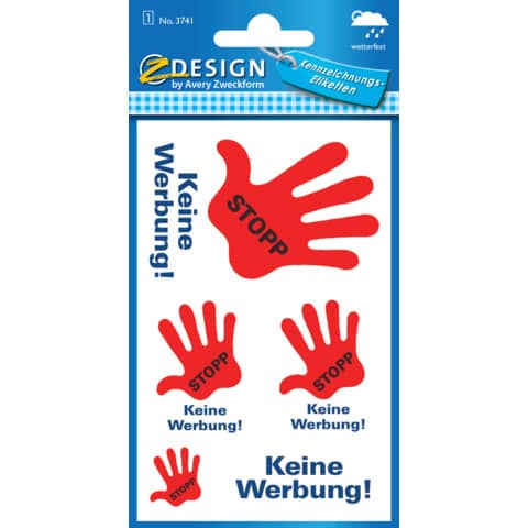AVERY Zweckform Hinweisetiketten "Stop - Keine Werbung" (EAN: 4004182037416)