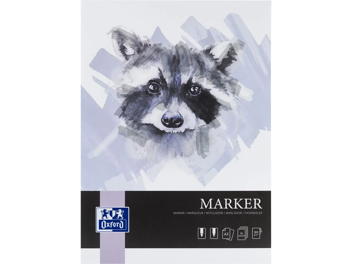 Oxford Art Markerblock "Marker", DIN A3, 15 Blatt, 180 g/qm (EAN: 5904017077664)