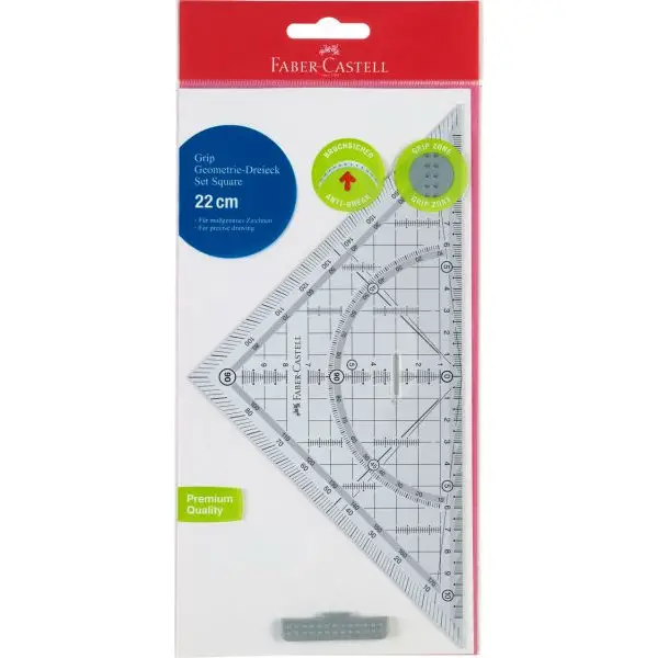 FABER-CASTELL Geometriedreieck GRIP groß, mit Griff (EAN: 4005401710103)