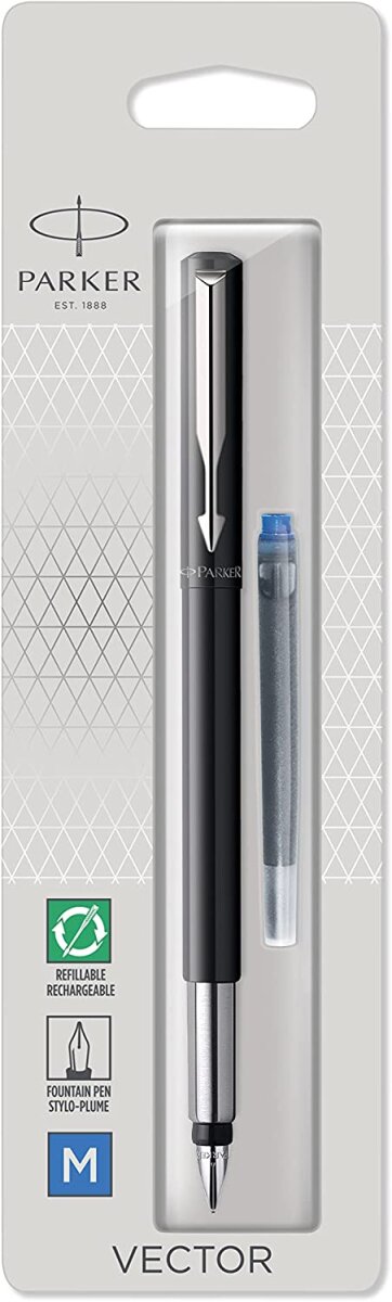 PARKER Füllhalter VECTOR, Schwarz, Federbreite: M (EAN: 3501179801902)