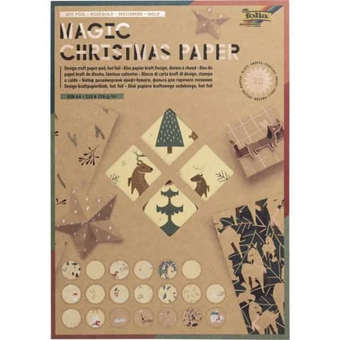 folia Kraftpapierblock MAGIC CHRISTMAS PAPER, DIN A4 (EAN: 4001868124613)