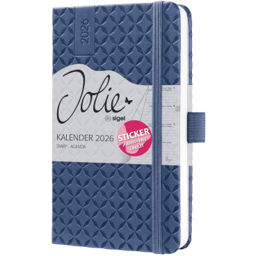 sigel Taschenkalender Jolie Flair 2027, Kunstleder, A6, blau (EAN: 4004360776403)