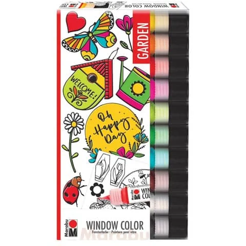 Marabu Window Color Set "Garden", 10 x 25 ml (EAN: 4007751974570)