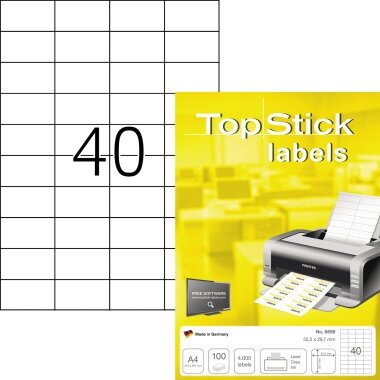 TOP STICK Universal-Etiketten, 52,5 x 29,7 mm, 100 Blatt (EAN: 4023145086988)