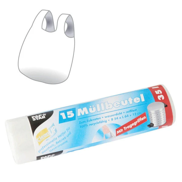 STARPAK Mülleimerbeutel HDPE, 35 Liter, transparent (EAN: 4002911120774)
