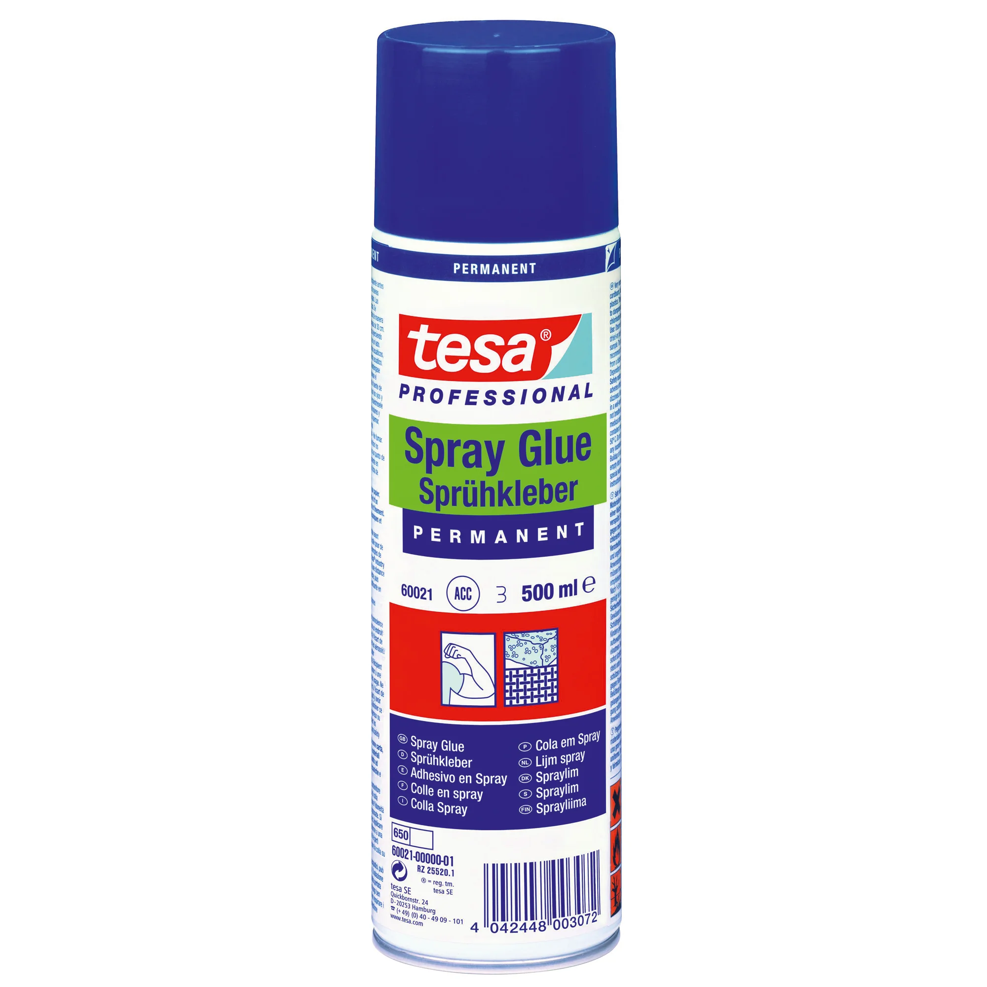 tesa Sprühkleber PERMANENT, 500 ml, Farbe: beige (EAN: 4042448003072)