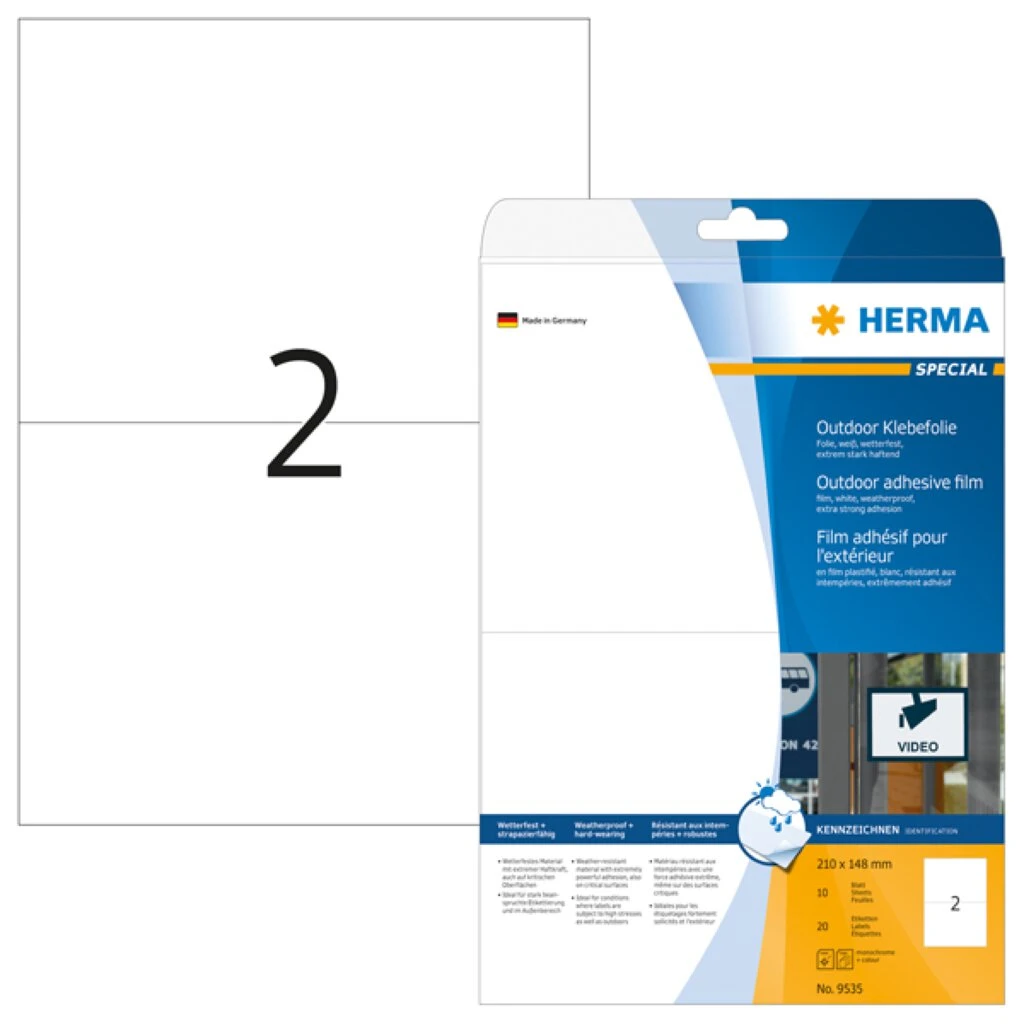 HERMA Outdoor Folien-Etiketten SPECIAL, 210 x 148 mm (EAN: 4008705095358)