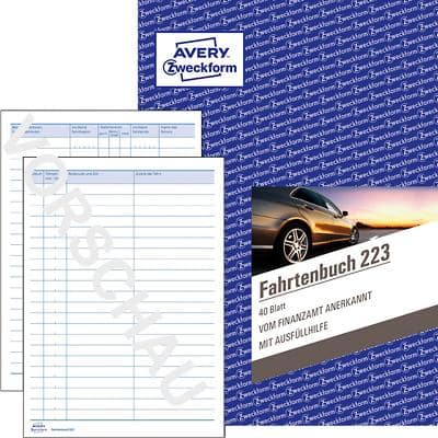 AVERY Zweckform Formularbuch "Fahrtenbuch", A5, 40 Blatt (EAN: 4004182002230)