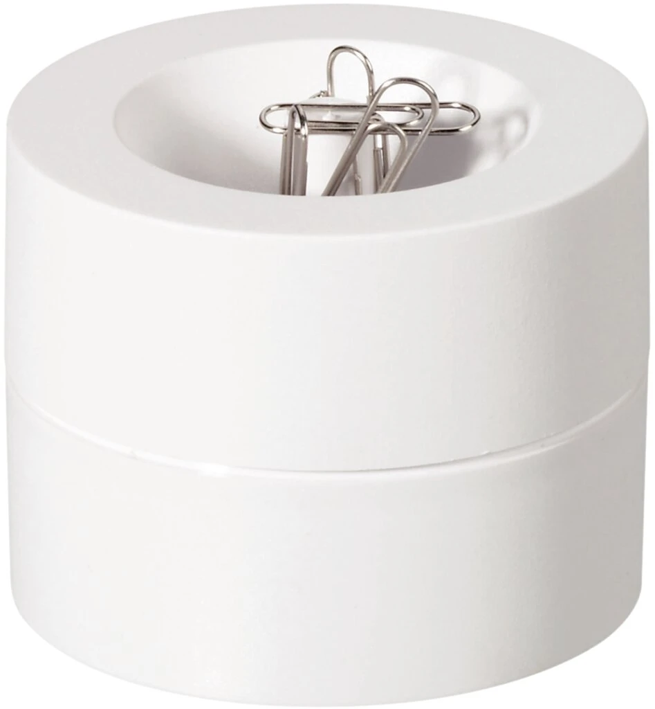 MAUL Klammernspender MAULpro, rund, Durchmesser: 73 mm, weiß (EAN: 4002390001649)