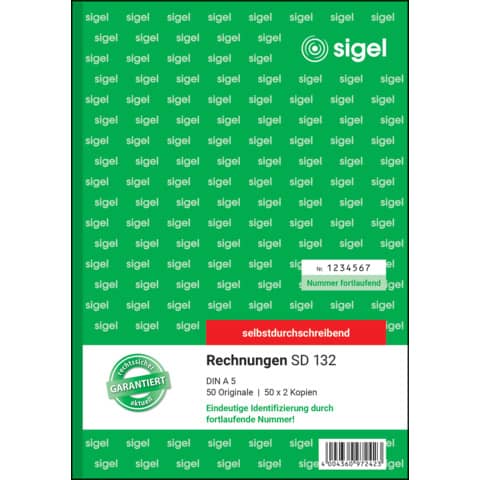 sigel Formularbuch "Rechnung", fortlaufende Nummerierung (EAN: 4004360972423)