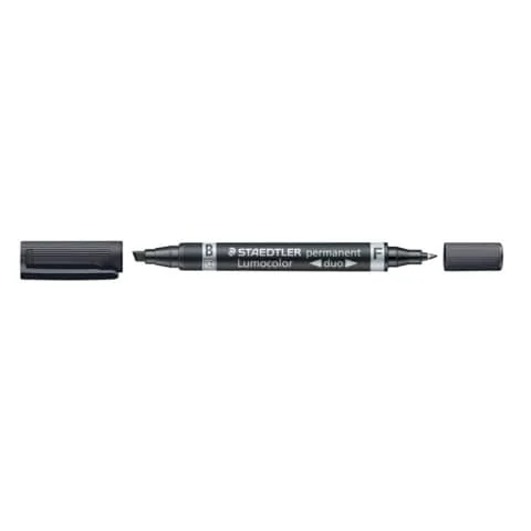 STAEDTLER Lumocolor Permanent-Marker duo, Keilspitze,schwarz (EAN: 4007817186398)