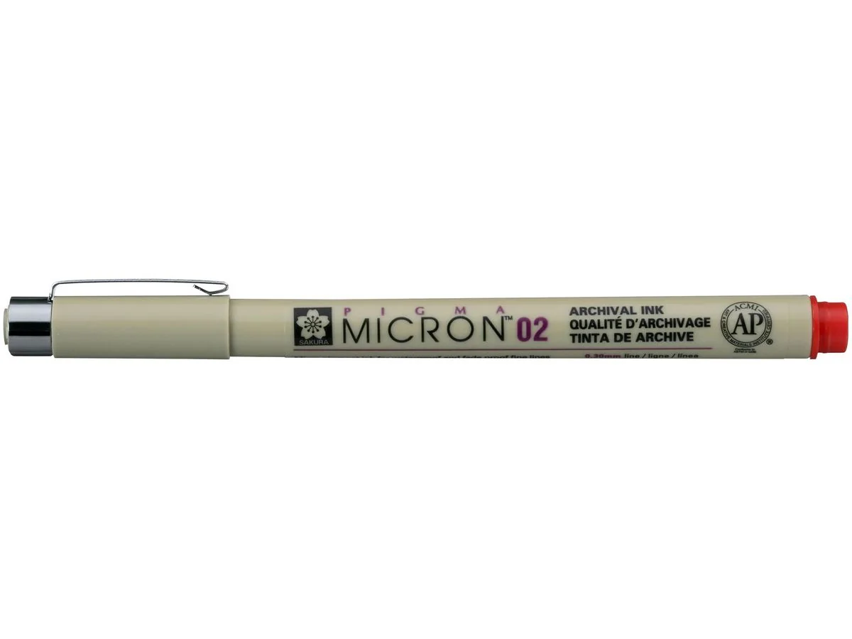 SAKURA Fineliner PIGMA MICRON 02, rot (EAN: 0084511318403)