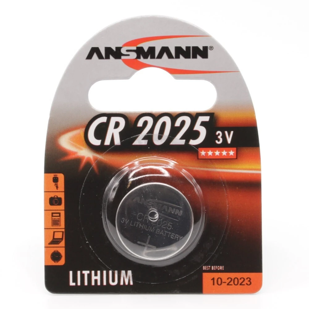ANSMANN Lithium Knopfzelle "CR2025", 3,0 Volt, 1er-Blister (EAN: 4013674020140)