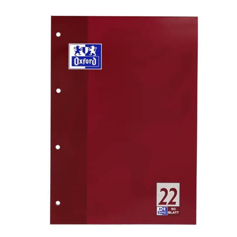 Oxford Schulblock DIN A4, 50 Blatt, kopfgeleimt, Lineatur 22 (EAN: 4006144582125)