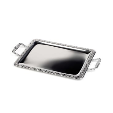 APS Tablett "SCHÖNER ESSEN", (B)600 x (T)360 mm, silber (EAN: 4004133000810)