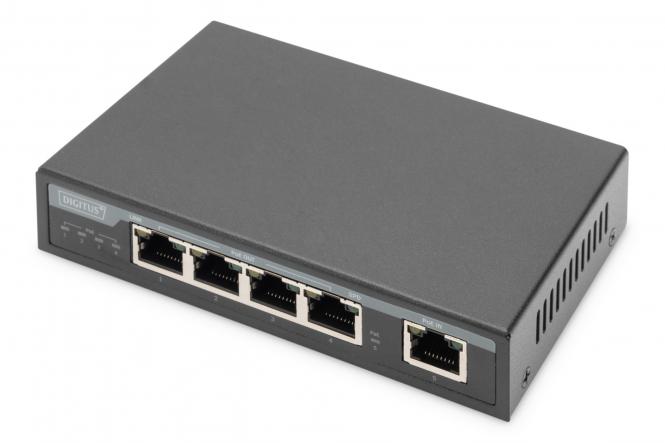 DIGITUS Gigabit 4PPoE Indoor Extender, 4-Port, 802.3at, 60 W (EAN: 4016032486121)