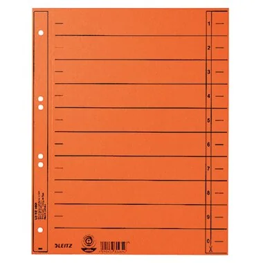 LEITZ Trennblätter, A4 Überbreite, Manilakarton 230g/qm, orange (EAN: 4002432302833)