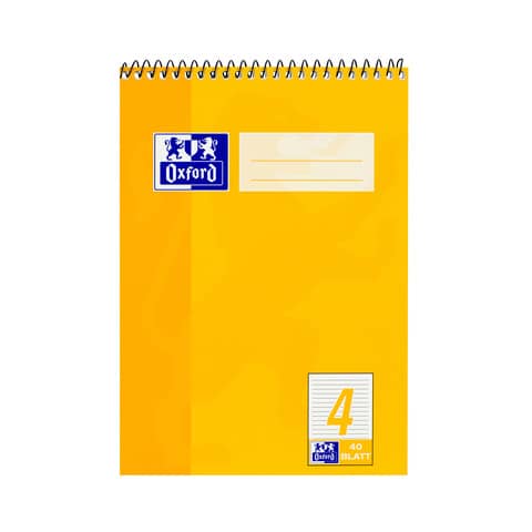 Oxford Schulblock DIN A5 mit Kopfspirale, Lineatur 4 (EAN: 4006144922051)
