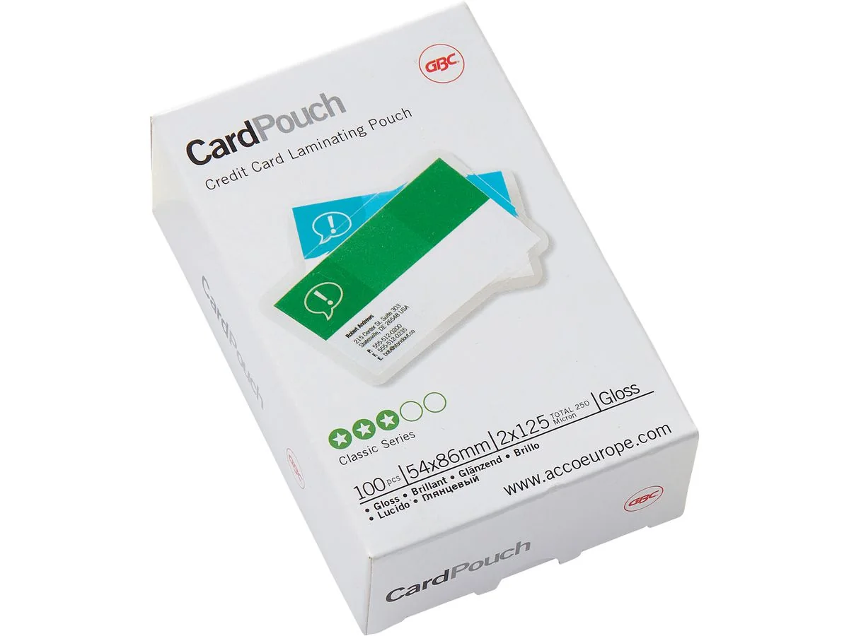 GBC Laminierfolientasche CardPouch für Kreditkarten, 250 mic (EAN: 0033816028616)