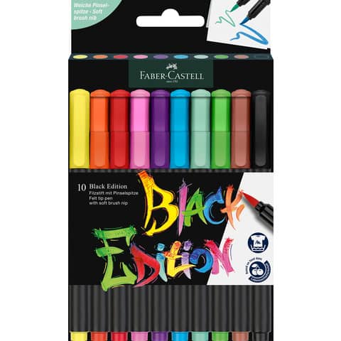FABER-CASTELL Fasermaler Black Edition, 10er Etui (EAN: 4005401164517)