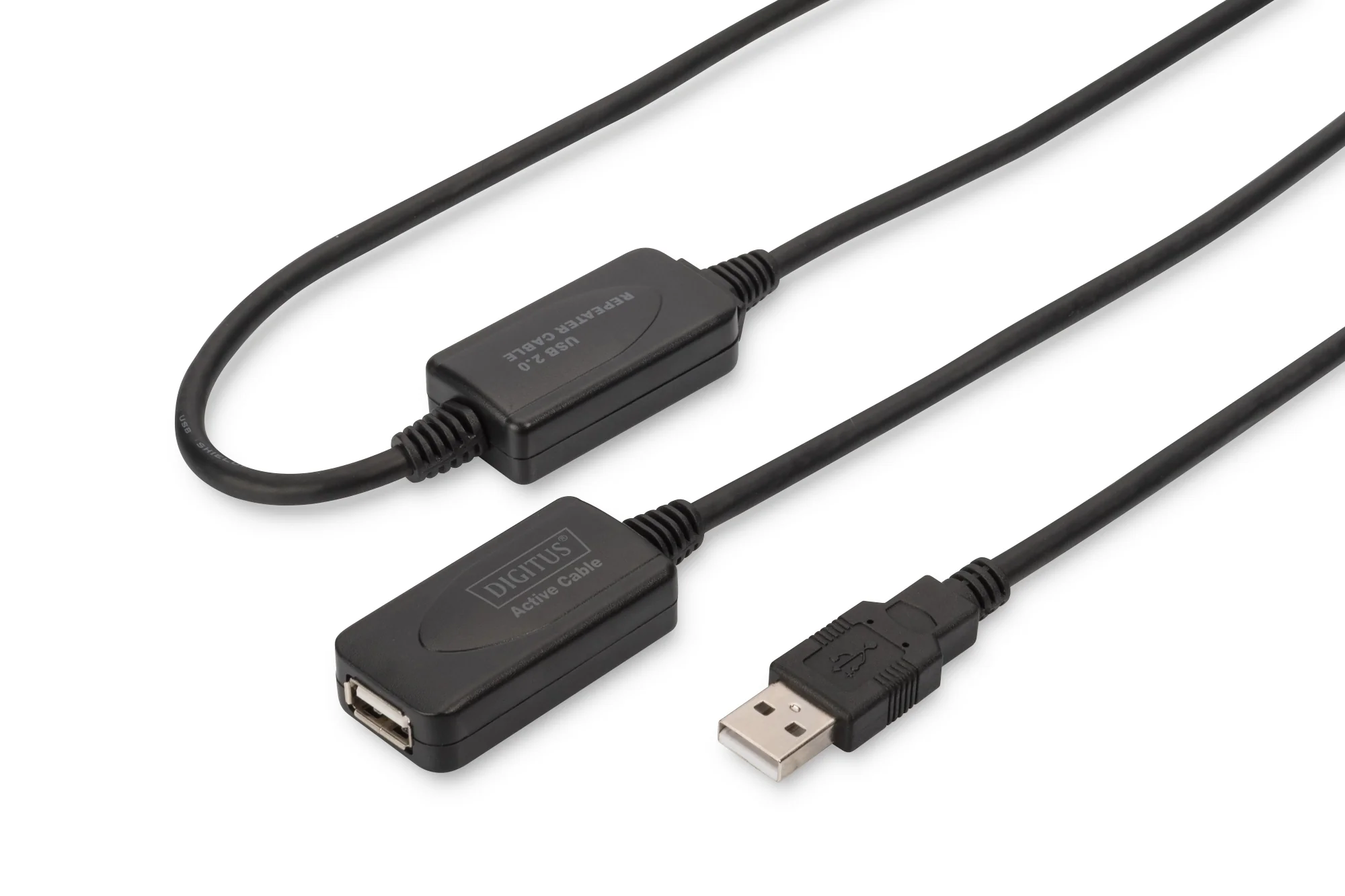 DIGITUS USB Verlängerungskabel, Stecker-Kupplung, 20,0 m, schwarz (EAN: 4016032306467)