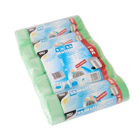 STARPAK Mülleimerbeutel HDPE, mit Zugband, 30 Liter, grün (EAN: 4002911204368)