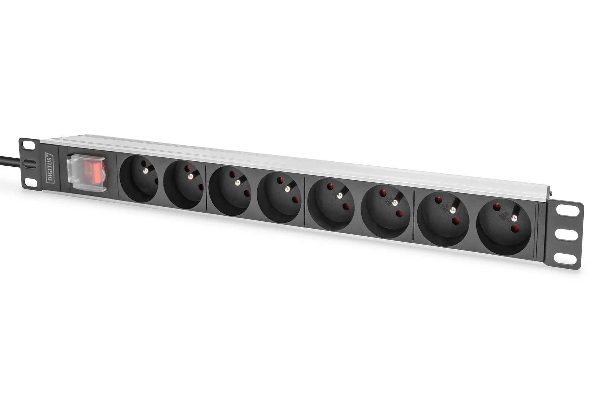 DIGITUS 19" Steckdosenleiste, 8-fach, 1 HE, mit Schalter (EAN: 4016032481959)