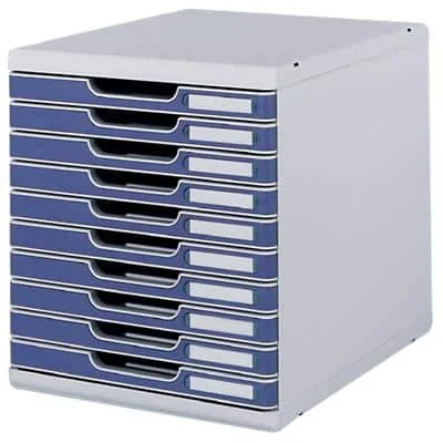 EXACOMPTA Schubladenbox MODULO A4, 10 Schübe, blau (EAN: 9002493023949)