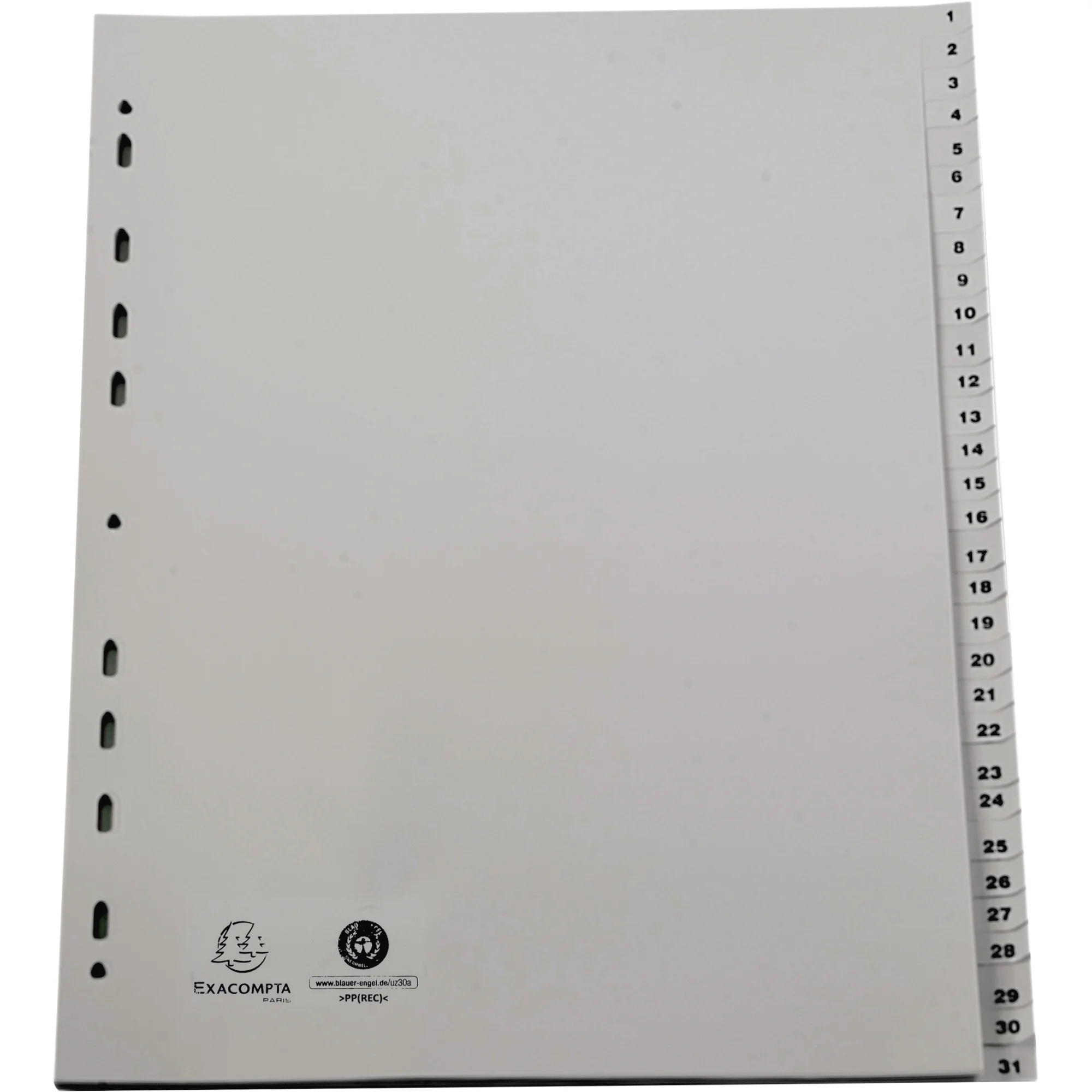 EXACOMPTA Kunststoff-Register, Zahlen, DIN A4+, 31-teilig (EAN: 3130630029311)
