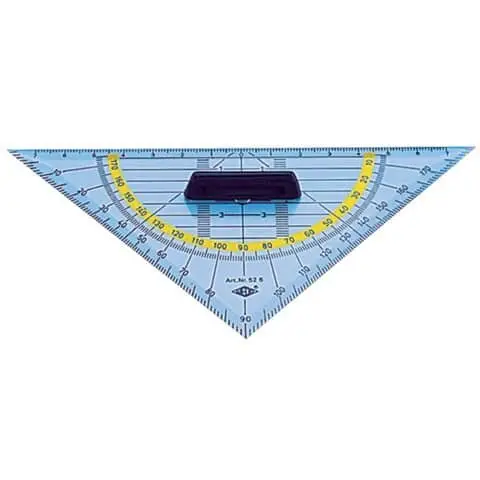WEDO Geometriedreieck, Hypotenuse 160 mm, abnehmbarer Griff, transparent (EAN: 4003801035987)