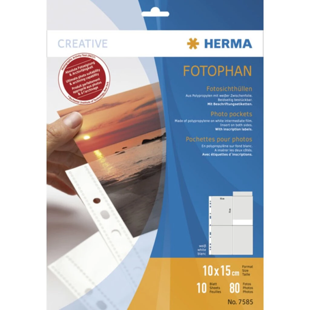HERMA Fotophan Sichthüllen DIN A4, für Fotos 10 x 15 cm,hoch (EAN: 4008705075855)