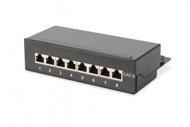DIGITUS Desktop Patch Panel Kat.6, Klasse E, 8 x RJ45, 1HE (EAN: 4016032241584)
