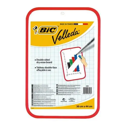 BIC Weißwandtafel Velleda, 2 Seiten, Maße: 300 x 440 mm, rot (EAN: 3086120230135)
